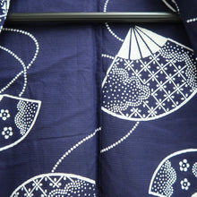 Load image into Gallery viewer, Yukata Navy White See-Through Cotton #10761D3