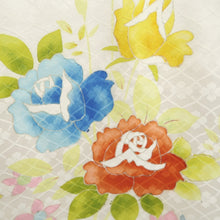 Load image into Gallery viewer, Furisode White Peony Iris Silk #10556B4