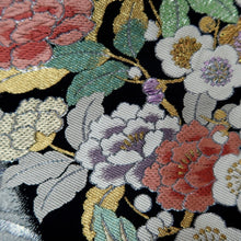 Load image into Gallery viewer, Fukuro Obi Silver Gold Bird Peony Ryusui Silk BB345W1
