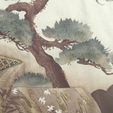 Load image into Gallery viewer, Men's Haori Vintage(1950-1980) Black Dragon Landscape Habutae Silk #10642C4