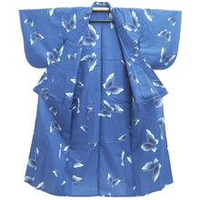 Load image into Gallery viewer, Yukata Vintage(1950-1980) Blue Butterfly Cotton #10488B1