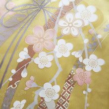 Load image into Gallery viewer, Furisode Light Yellow brown Plum blossom Branch Silk #9680J3