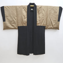 Load image into Gallery viewer, Men's Haori Vintage(1950-1980) Black Montsuki Temple Landscape Silk #9821B1