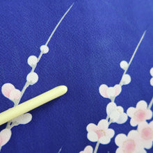 Load image into Gallery viewer, Furisode Blue Crane Birds Plum blossom Silk #10337F2