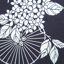 Load image into Gallery viewer, Yukata Vintage(1950-1980) Navy Bangasa Umbrella Cotton #10350F3