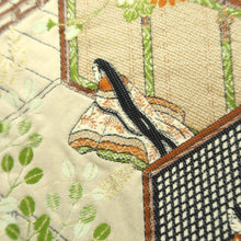 Load image into Gallery viewer, Fukuro Obi Beige Gold Heian Period Aristocrats Heian Princess Silk BB314V8