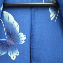 Load image into Gallery viewer, Yukata Vintage(1950-1980) Blue Butterfly Cotton #10488B1