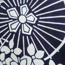 Load image into Gallery viewer, Yukata Vintage(1950-1980) Navy Bangasa Umbrella Cotton #10350F3