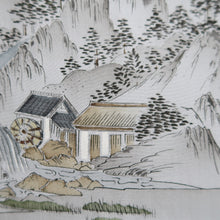 Load image into Gallery viewer, Men's Haori Blue Black Landscape Wide Silk #10440A3