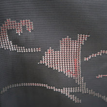 Load image into Gallery viewer, Haori Jacket Black Red Sheer Maple Leaf Silk #10908E5