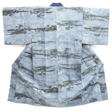 Load image into Gallery viewer, Men's Juban Blueish Gray Landscape Silk #10666C5