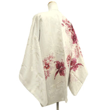Load image into Gallery viewer, Haori Jacket Vintage(1950-1980) Off white Flower Silk #10577B5