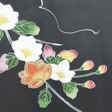 Load image into Gallery viewer, Haori Jacket Vintage(1950-1980) Grayish Black Flower Branch Silk #9732A2