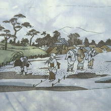 Load image into Gallery viewer, Men's Juban Blueish Gray Landscape Silk #10666C5