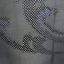 Load image into Gallery viewer, Haori Jacket Vintage(1950-1980) Blue Black Sheer Wave Silk #10918E5