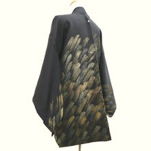 Load image into Gallery viewer, Haori Jacket Vintage(1950-1980) Black Gold Splash Silk #10101D2
