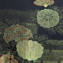 Load image into Gallery viewer, Haori Jacket Black Gold Chrysanthemum Silk #10997F4