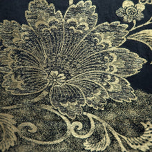 Load image into Gallery viewer, Haori Jacket Vintage(1950-1980) Black Gold Floral pattern Silk #10987F4