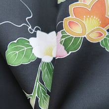 Load image into Gallery viewer, Haori Jacket Vintage(1950-1980) Grayish Black Flower Branch Silk #9732A2