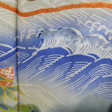 Load image into Gallery viewer, Tomesode Vintage(1920-1950) Black Hand painted Crane Birds Silk #10405A1