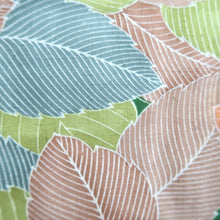 Load image into Gallery viewer, Haori Jacket Vintage(1950-1980) Green Orange Brown Leaves Silk #10617C3