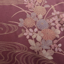 Load image into Gallery viewer, Kimono Wine red Ryusui Flower Silk #10536B3