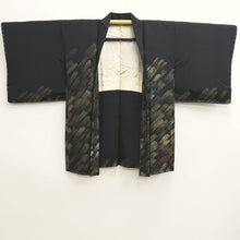 Load image into Gallery viewer, Haori Jacket Vintage(1950-1980) Black Gold Splash Silk #10101D2