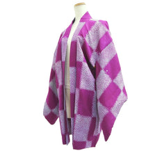 Load image into Gallery viewer, Haori Jacket Vintage(1920-1950) Purple Light Blue Shibori Silk #10627C3