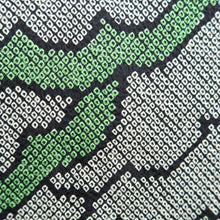 Load image into Gallery viewer, Haori Jacket Vintage(1950-1980) Black Green Full Shibori Cloud Silk #10957F2