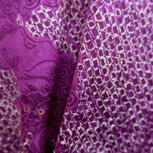 Load image into Gallery viewer, Haori Jacket Vintage(1920-1950) Magenta Shishi Silk #11046A3