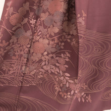 Load image into Gallery viewer, Kimono Wine red Ryusui Flower Silk #10536B3
