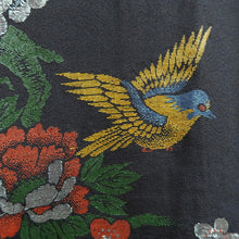 Load image into Gallery viewer, Haori Jacket Vintage(1950-1980) Black Plum blossom Bird Silk #10161D4