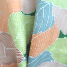 Load image into Gallery viewer, Haori Jacket Vintage(1950-1980) Green Orange Brown Leaves Silk #10617C3