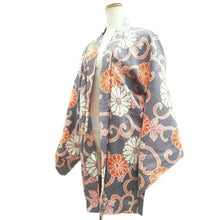 Load image into Gallery viewer, Haori Jacket Gray Full Shibori Chrysanthemum Silk #10718D2