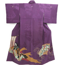 Load image into Gallery viewer, Kimono Vintage(1950-1980) Purple Heian Princess Silk #10269E4