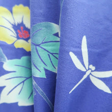 Load image into Gallery viewer, Yukata Blue Dragonfly Cotton #10751D3