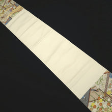 Load image into Gallery viewer, Fukuro Obi Beige Gold Heian Period Aristocrats Heian Princess Silk BB314V8