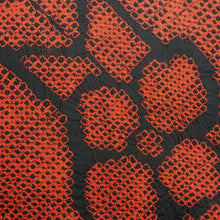 Load image into Gallery viewer, Haori Jacket Vintage(1920-1950) Red Black Shibori Yabane Floral pattern Silk #11037A2