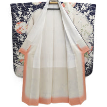 Load image into Gallery viewer, Furisode Dark Blue White Plum blossom Branch Tall Silk #10327F1