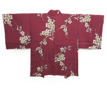 Load image into Gallery viewer, Haori Jacket Vintage(1950-1980) Wine red Plum blossom Silk #10677D1