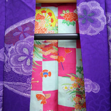 Load image into Gallery viewer, Haori Jacket Vintage(1950-1980) Purple Plum blossom Silk #10697D1