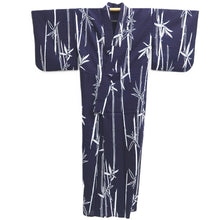 Load image into Gallery viewer, Yukata Vintage(1950-1980) Navy Bamboo Cotton #10762D4