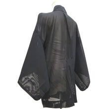 Load image into Gallery viewer, Haori Jacket Vintage(1950-1980) Black Red See-Through Flower Silk #10222E2