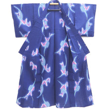 Load image into Gallery viewer, Yukata Vintage(1950-1980) Blue Butterfly Cotton #10480A5