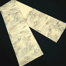 Load image into Gallery viewer, Fukuro Obi Beige Gold Edo Tokaido Silk BB315V8