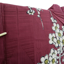 Load image into Gallery viewer, Haori Jacket Vintage(1950-1980) Wine red Plum blossom Silk #10677D1