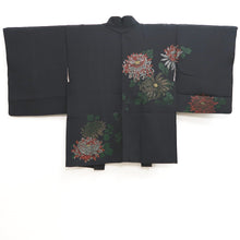 Load image into Gallery viewer, Haori Jacket Vintage(1950-1980) Black Chrysanthemum Silk #10116D2
