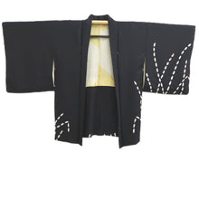 Load image into Gallery viewer, Haori Jacket Vintage(1950-1980) Black Shibori Botanical Silk #10937F1
