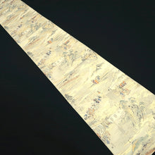 Load image into Gallery viewer, Fukuro Obi Beige Gold Edo Tokaido Silk BB315V8