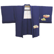 Load image into Gallery viewer, Haori Jacket Vintage(1950-1980) Navy Heian Princess Silk #10618C3